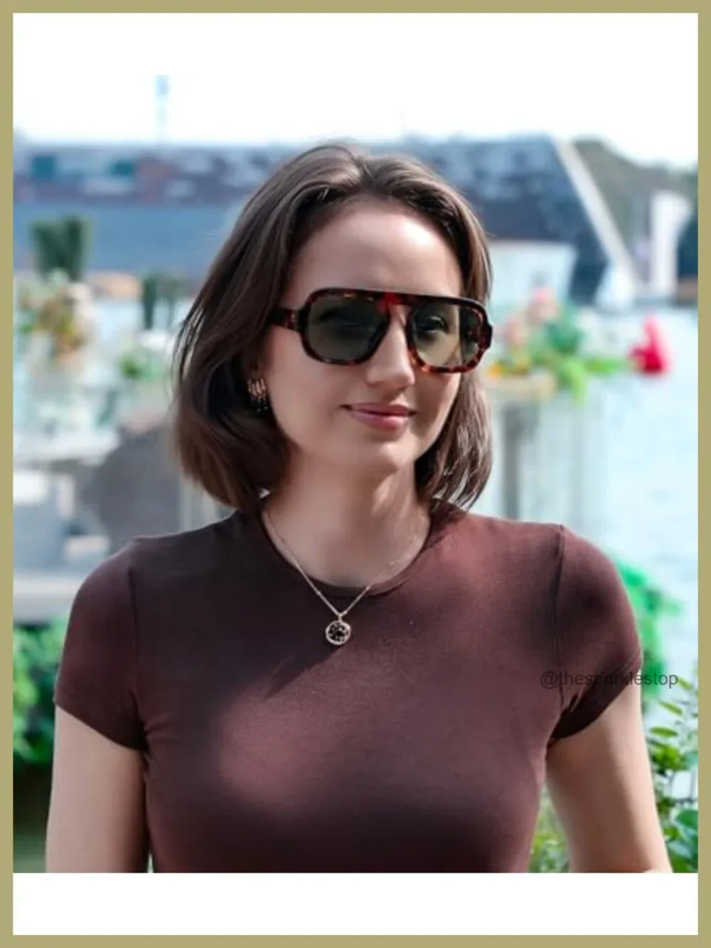 Retro Square Aviator Sunglasses Plastic Frame UV Protection Oversize